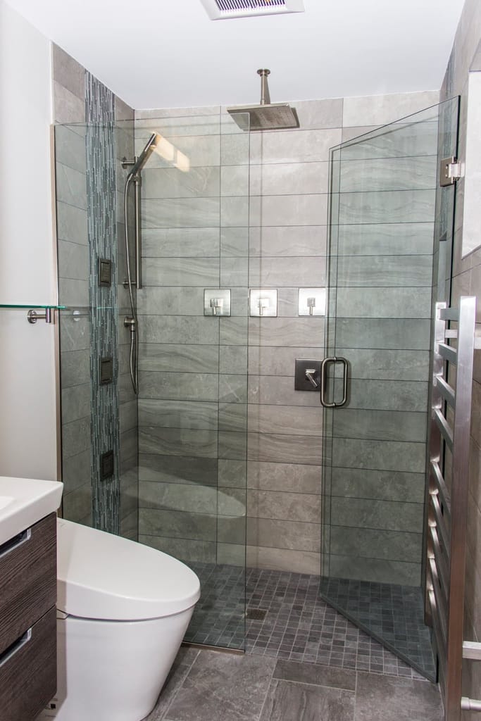 portland bathroom remodel with tiled curbless shower