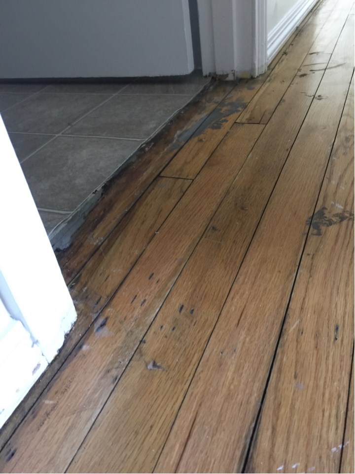 hardwood with the finish worn off
