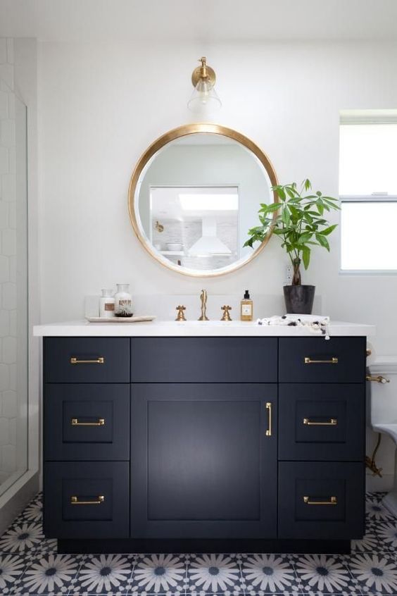 Blue bathroom Cabinets and vanity