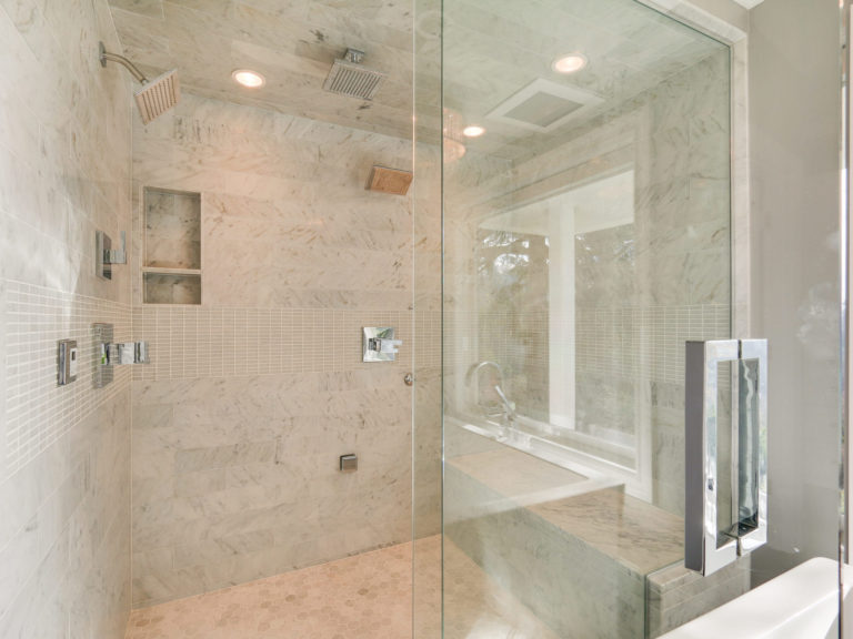 real marble tile shower