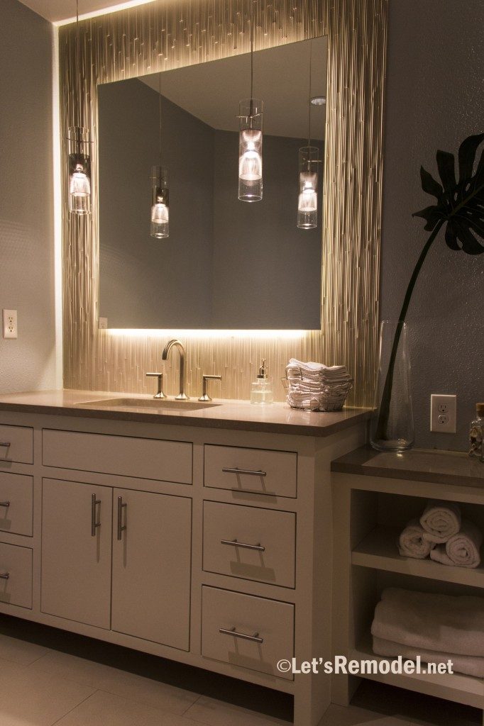 Backlit bathroom vanity
